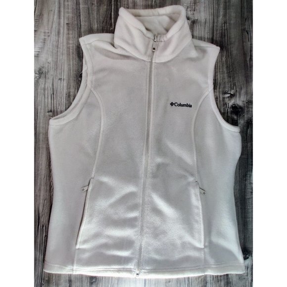 Womens Columbia Zipped Pocket Fleece Vest size L,‎ Ivory - Picture 1 of 8